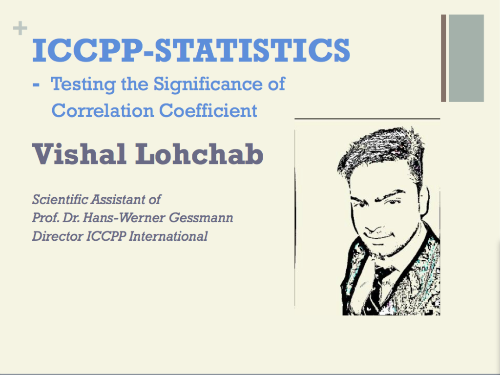 ICCPP-Statistics for Testing the Significance of Correlation Coefficient